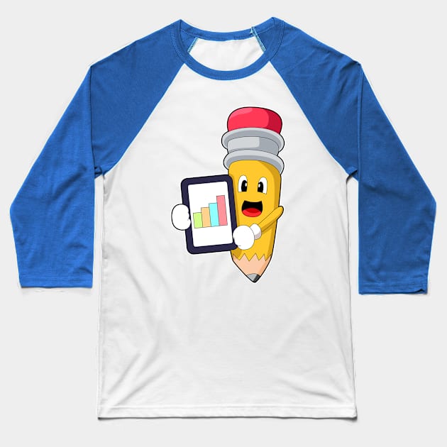 Pencil Secretary Graphic Baseball T-Shirt by Markus Schnabel